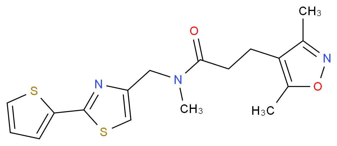 3-(3,5-dimethyl-4-isoxazolyl)-N-methyl-N-{[2-(2-thienyl)-1,3-thiazol-4-yl]methyl}propanamide_Molecular_structure_CAS_)