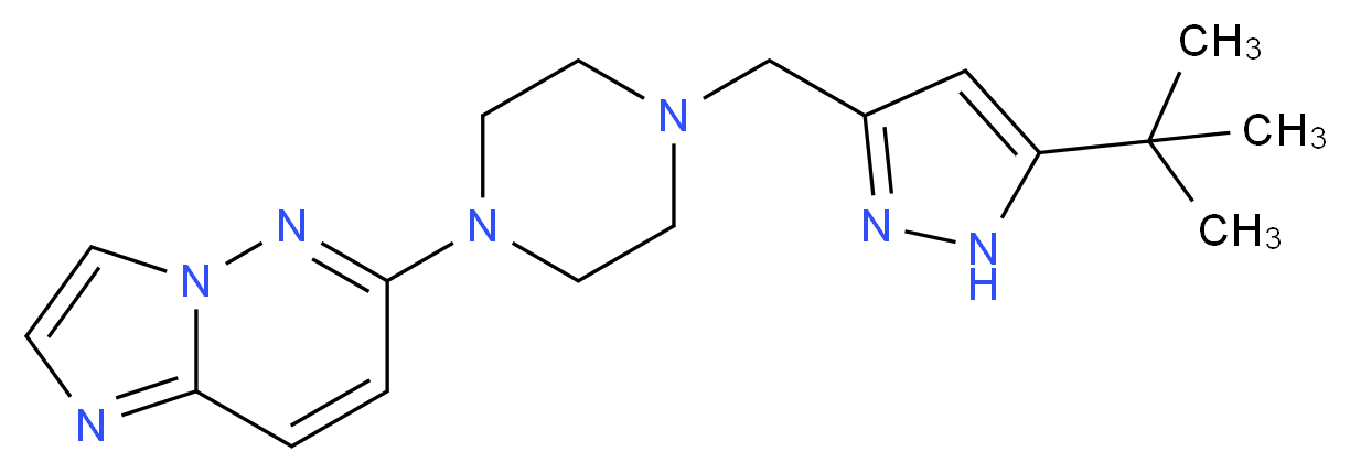 6-{4-[(5-tert-butyl-1H-pyrazol-3-yl)methyl]piperazin-1-yl}imidazo[1,2-b]pyridazine_Molecular_structure_CAS_)