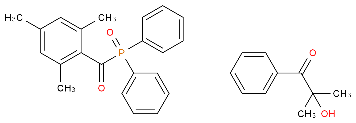 Diphenyl(2,4,6-trimethylbenzoyl)phosphine oxide/2-hydroxy-2-methylpropiophenone, blend_Molecular_structure_CAS_)