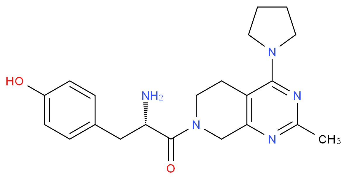 4-[(2S)-2-amino-3-(2-methyl-4-pyrrolidin-1-yl-5,8-dihydropyrido[3,4-d]pyrimidin-7(6H)-yl)-3-oxopropyl]phenol_Molecular_structure_CAS_)