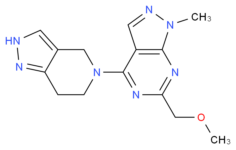 6-(methoxymethyl)-1-methyl-4-(2,4,6,7-tetrahydro-5H-pyrazolo[4,3-c]pyridin-5-yl)-1H-pyrazolo[3,4-d]pyrimidine_Molecular_structure_CAS_)