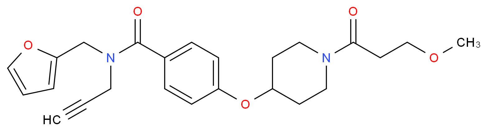 N-(2-furylmethyl)-4-{[1-(3-methoxypropanoyl)-4-piperidinyl]oxy}-N-2-propyn-1-ylbenzamide_Molecular_structure_CAS_)