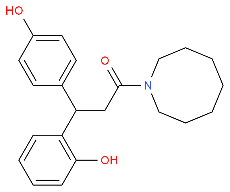 2-[3-(1-azocanyl)-1-(4-hydroxyphenyl)-3-oxopropyl]phenol_Molecular_structure_CAS_)