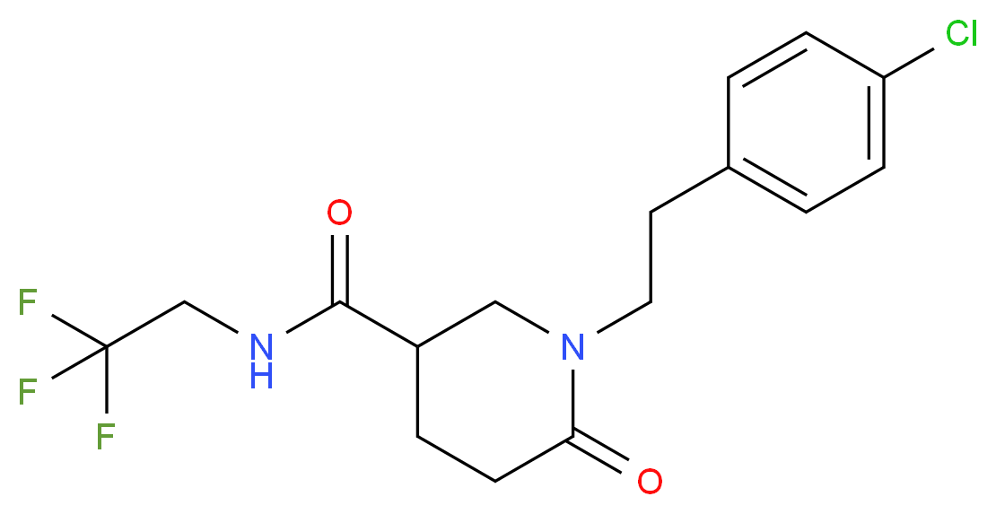 1-[2-(4-chlorophenyl)ethyl]-6-oxo-N-(2,2,2-trifluoroethyl)-3-piperidinecarboxamide_Molecular_structure_CAS_)