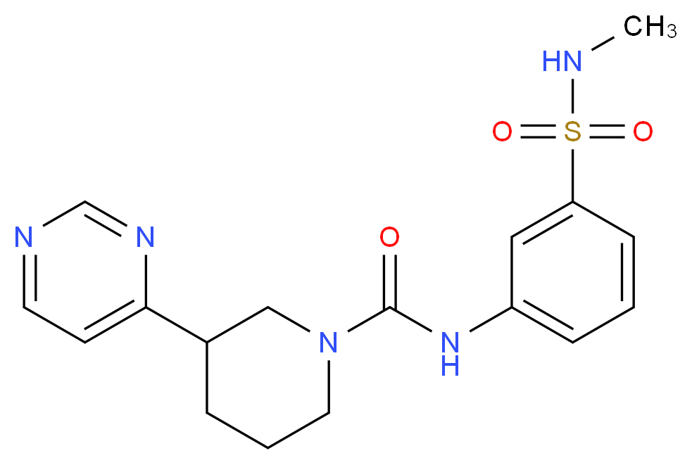 N-{3-[(methylamino)sulfonyl]phenyl}-3-pyrimidin-4-ylpiperidine-1-carboxamide_Molecular_structure_CAS_)
