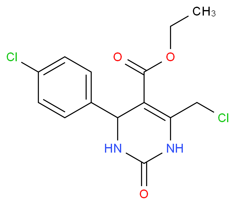 ethyl 6-(chloromethyl)-4-(4-chlorophenyl)-2-oxo-1,2,3,4-tetrahydropyrimidine-5-carboxylate_Molecular_structure_CAS_)