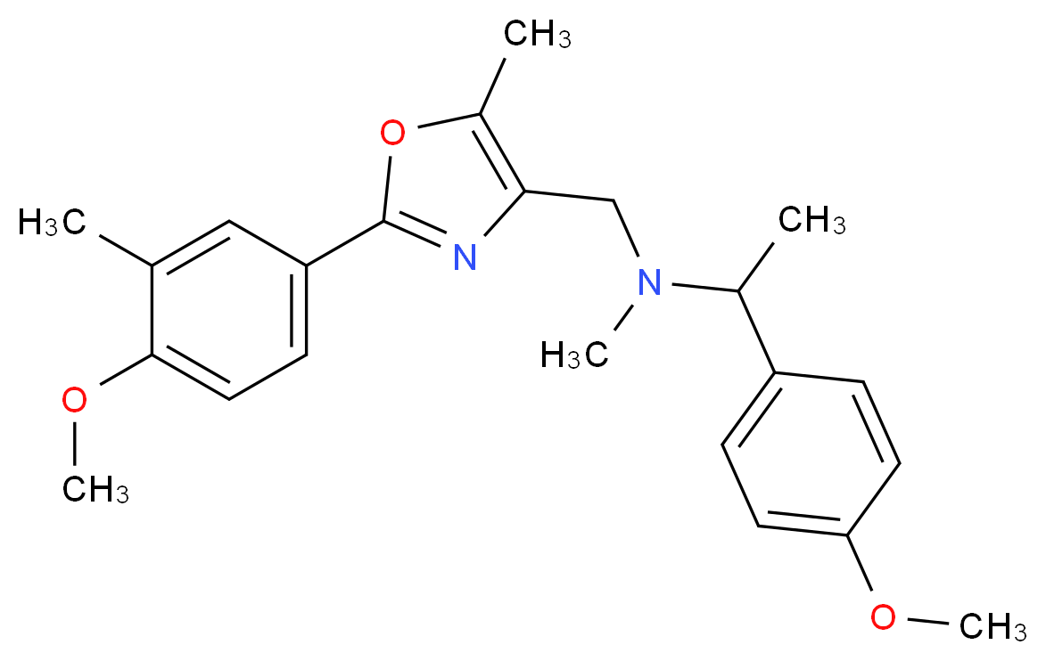 N-{[2-(4-methoxy-3-methylphenyl)-5-methyl-1,3-oxazol-4-yl]methyl}-1-(4-methoxyphenyl)-N-methylethanamine_Molecular_structure_CAS_)