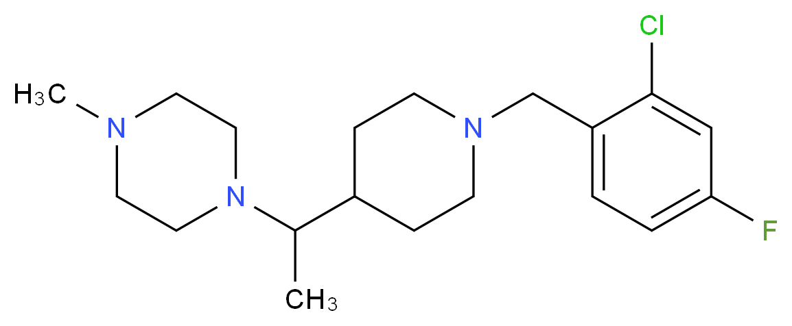 1-{1-[1-(2-chloro-4-fluorobenzyl)-4-piperidinyl]ethyl}-4-methylpiperazine_Molecular_structure_CAS_)
