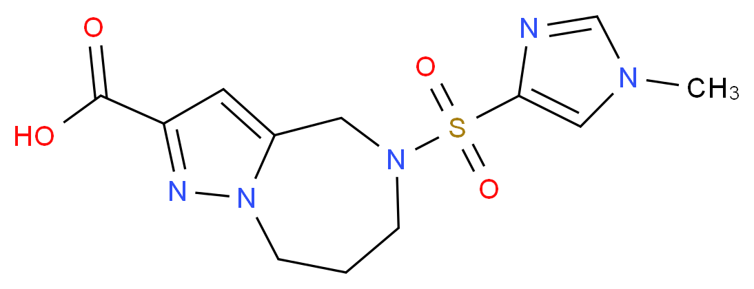 5-[(1-methyl-1H-imidazol-4-yl)sulfonyl]-5,6,7,8-tetrahydro-4H-pyrazolo[1,5-a][1,4]diazepine-2-carboxylic acid_Molecular_structure_CAS_)
