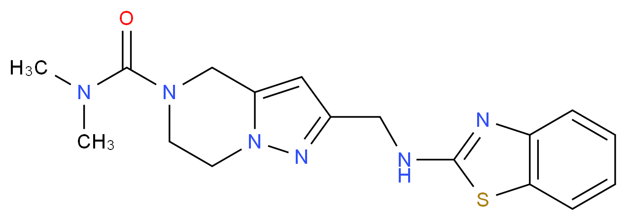 2-[(1,3-benzothiazol-2-ylamino)methyl]-N,N-dimethyl-6,7-dihydropyrazolo[1,5-a]pyrazine-5(4H)-carboxamide_Molecular_structure_CAS_)