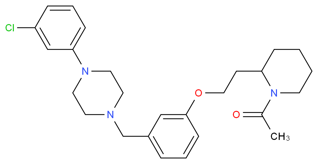 1-{3-[2-(1-acetyl-2-piperidinyl)ethoxy]benzyl}-4-(3-chlorophenyl)piperazine_Molecular_structure_CAS_)