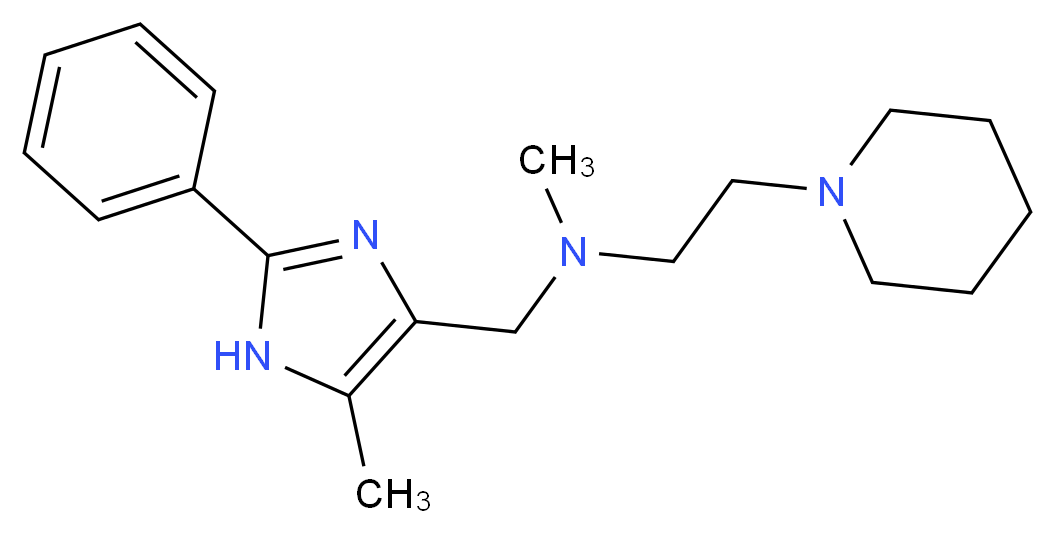 N-methyl-N-[(5-methyl-2-phenyl-1H-imidazol-4-yl)methyl]-2-(1-piperidinyl)ethanamine_Molecular_structure_CAS_)