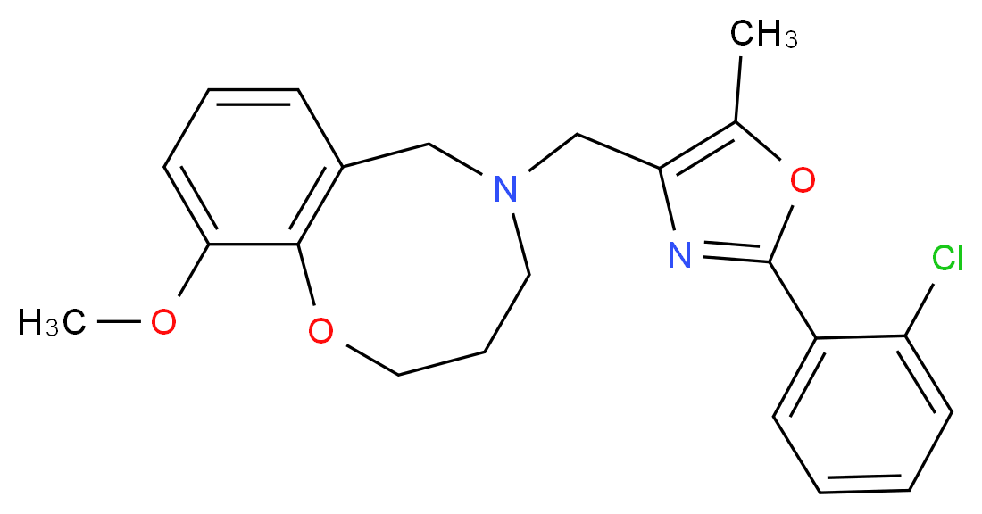 5-{[2-(2-chlorophenyl)-5-methyl-1,3-oxazol-4-yl]methyl}-10-methoxy-3,4,5,6-tetrahydro-2H-1,5-benzoxazocine_Molecular_structure_CAS_)