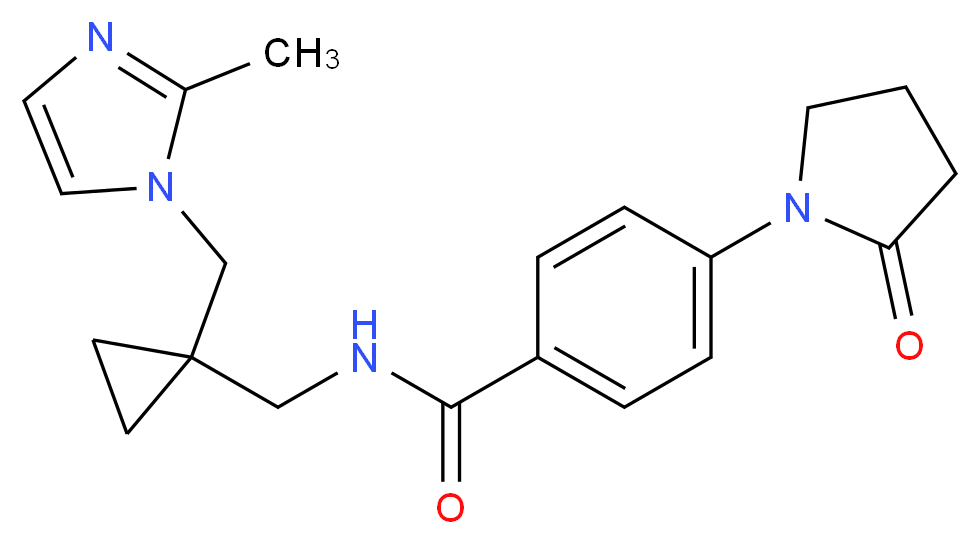 N-({1-[(2-methyl-1H-imidazol-1-yl)methyl]cyclopropyl}methyl)-4-(2-oxopyrrolidin-1-yl)benzamide_Molecular_structure_CAS_)