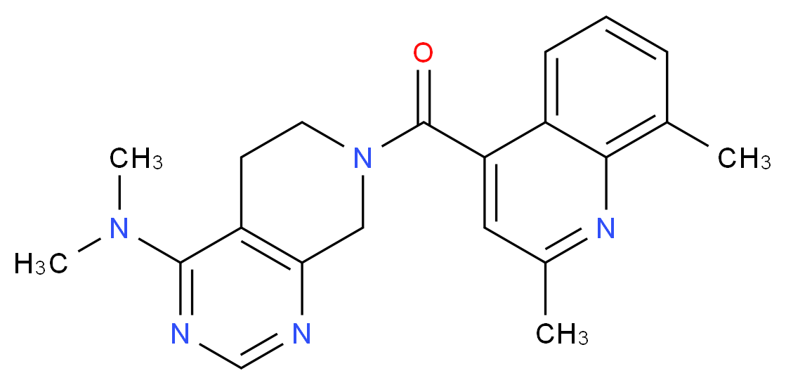 7-[(2,8-dimethylquinolin-4-yl)carbonyl]-N,N-dimethyl-5,6,7,8-tetrahydropyrido[3,4-d]pyrimidin-4-amine_Molecular_structure_CAS_)