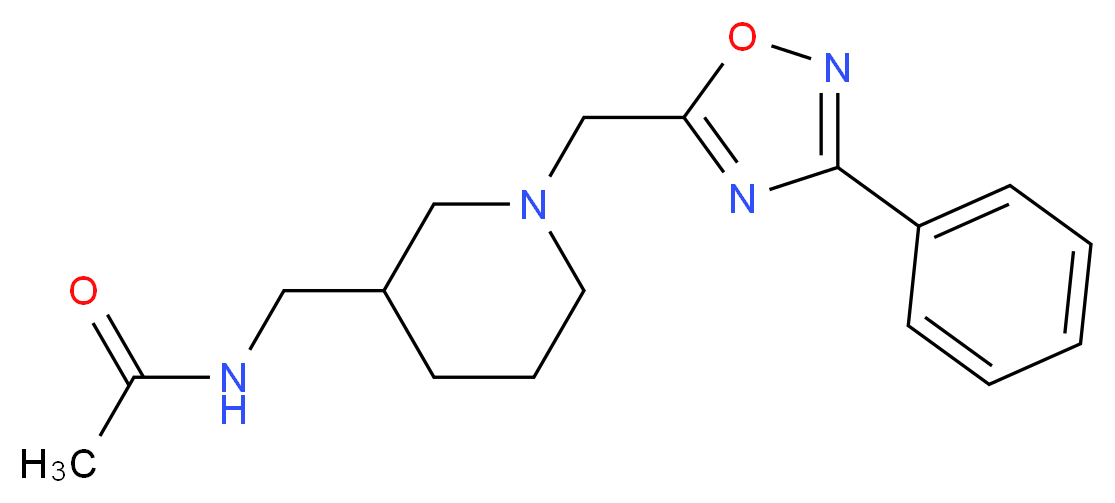 N-({1-[(3-phenyl-1,2,4-oxadiazol-5-yl)methyl]-3-piperidinyl}methyl)acetamide_Molecular_structure_CAS_)