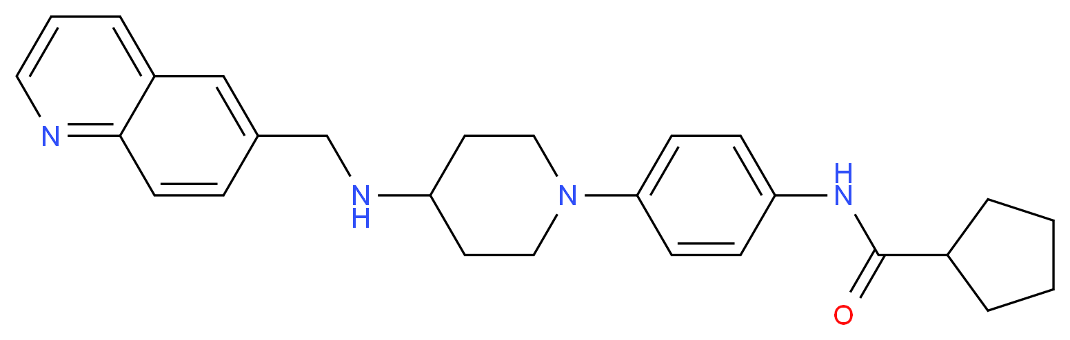 N-(4-{4-[(6-quinolinylmethyl)amino]-1-piperidinyl}phenyl)cyclopentanecarboxamide_Molecular_structure_CAS_)