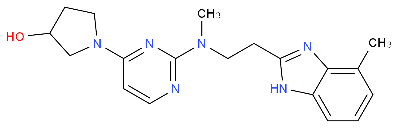 1-(2-{methyl[2-(4-methyl-1H-benzimidazol-2-yl)ethyl]amino}pyrimidin-4-yl)pyrrolidin-3-ol_Molecular_structure_CAS_)