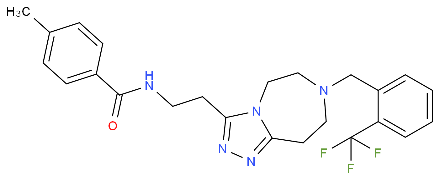 4-methyl-N-(2-{7-[2-(trifluoromethyl)benzyl]-6,7,8,9-tetrahydro-5H-[1,2,4]triazolo[4,3-d][1,4]diazepin-3-yl}ethyl)benzamide_Molecular_structure_CAS_)