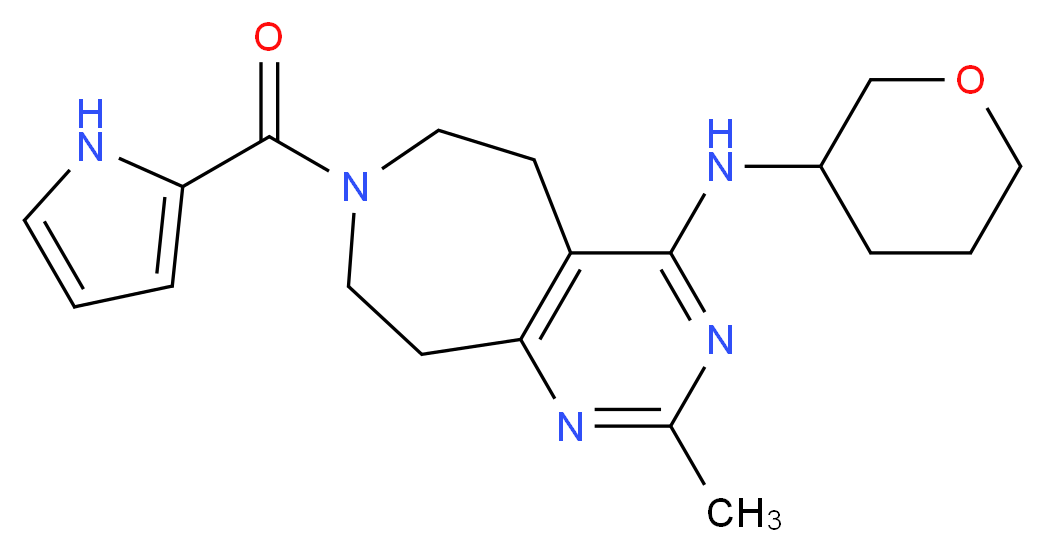 2-methyl-7-(1H-pyrrol-2-ylcarbonyl)-N-(tetrahydro-2H-pyran-3-yl)-6,7,8,9-tetrahydro-5H-pyrimido[4,5-d]azepin-4-amine_Molecular_structure_CAS_)