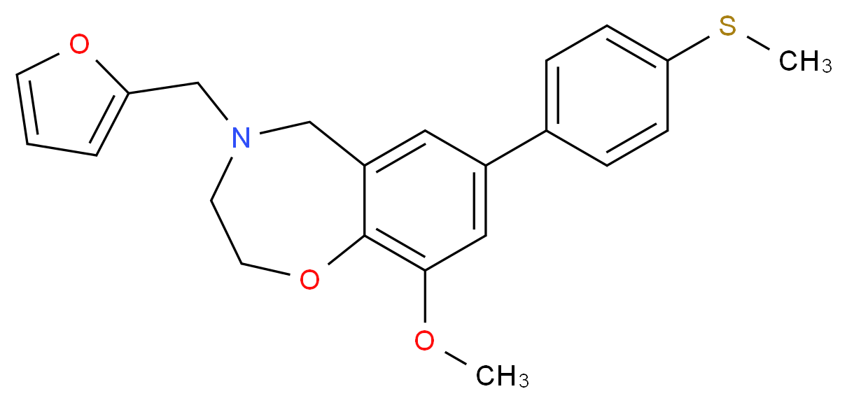 4-(2-furylmethyl)-9-methoxy-7-[4-(methylthio)phenyl]-2,3,4,5-tetrahydro-1,4-benzoxazepine_Molecular_structure_CAS_)