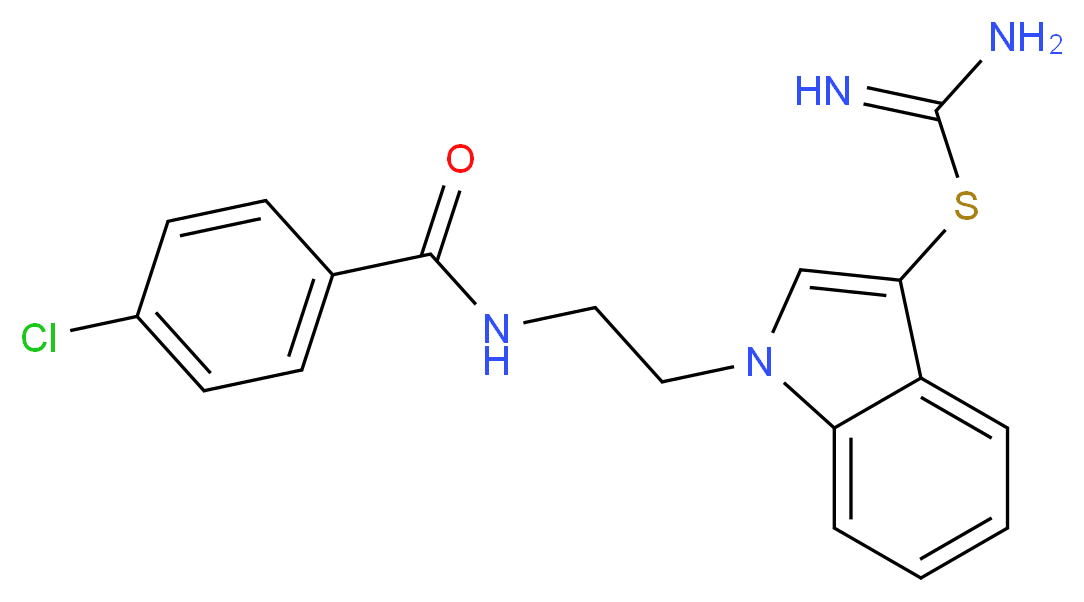 1-{2-[(4-chlorobenzoyl)amino]ethyl}-1H-indol-3-yl imidothiocarbamate hydroiodide_Molecular_structure_CAS_)