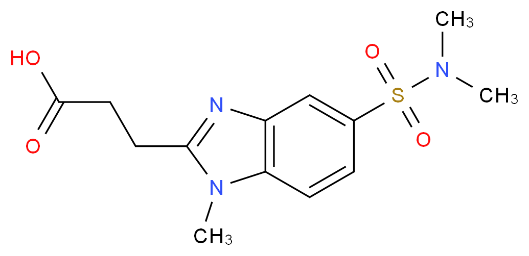 3-{5-[(dimethylamino)sulfonyl]-1-methyl-1H-benzimidazol-2-yl}propanoic acid_Molecular_structure_CAS_)