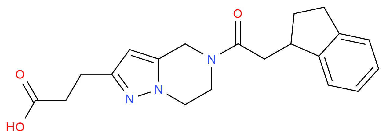 3-[5-(2,3-dihydro-1H-inden-1-ylacetyl)-4,5,6,7-tetrahydropyrazolo[1,5-a]pyrazin-2-yl]propanoic acid_Molecular_structure_CAS_)