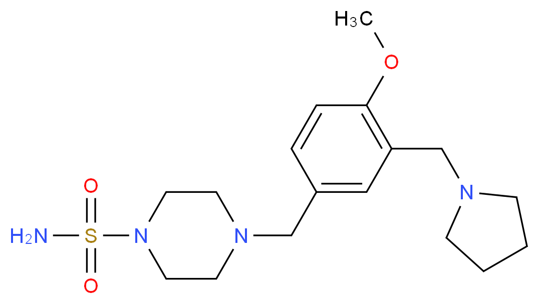 4-[4-methoxy-3-(pyrrolidin-1-ylmethyl)benzyl]piperazine-1-sulfonamide_Molecular_structure_CAS_)