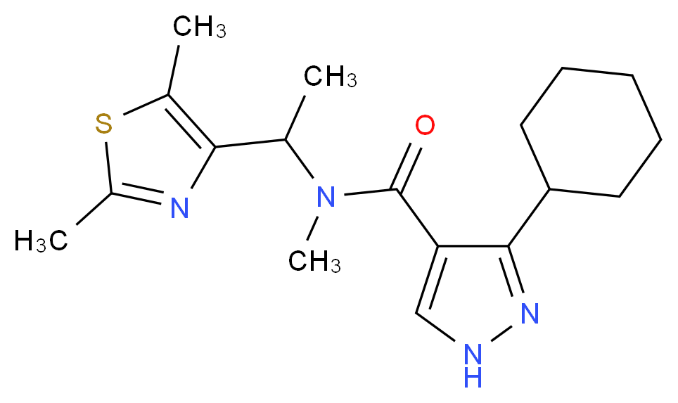 3-cyclohexyl-N-[1-(2,5-dimethyl-1,3-thiazol-4-yl)ethyl]-N-methyl-1H-pyrazole-4-carboxamide_Molecular_structure_CAS_)