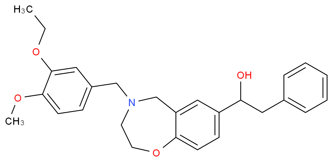 1-[4-(3-ethoxy-4-methoxybenzyl)-2,3,4,5-tetrahydro-1,4-benzoxazepin-7-yl]-2-phenylethanol_Molecular_structure_CAS_)