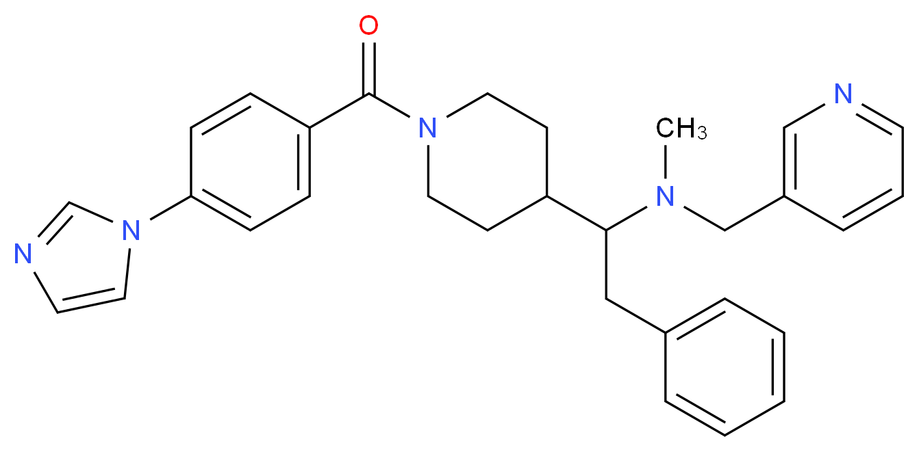 (1-{1-[4-(1H-imidazol-1-yl)benzoyl]-4-piperidinyl}-2-phenylethyl)methyl(3-pyridinylmethyl)amine_Molecular_structure_CAS_)