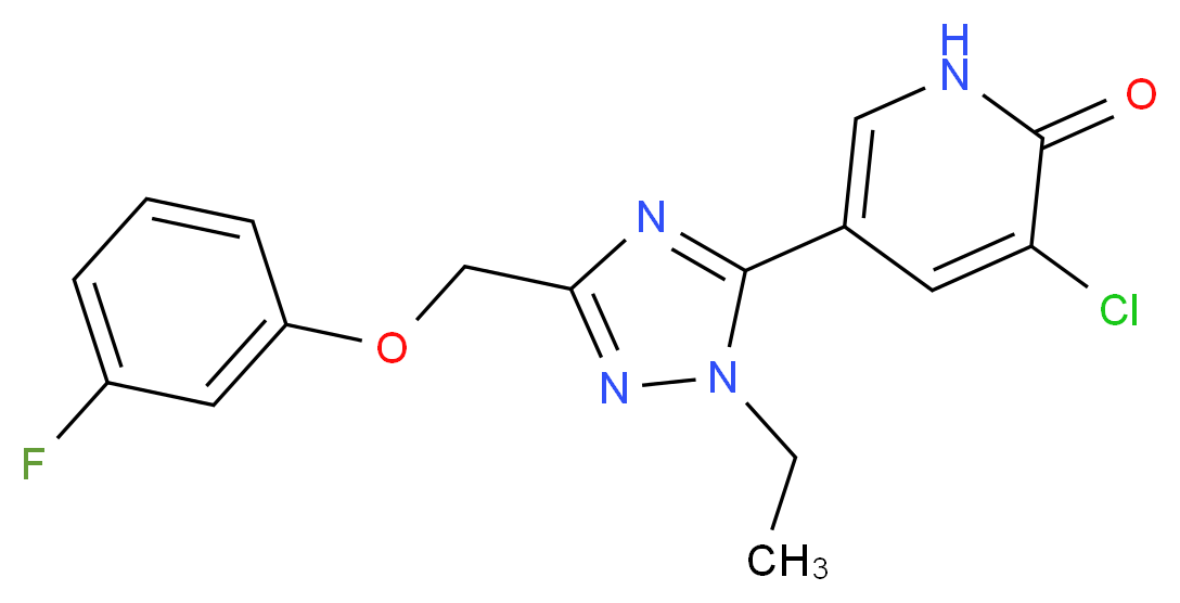 3-chloro-5-{1-ethyl-3-[(3-fluorophenoxy)methyl]-1H-1,2,4-triazol-5-yl}pyridin-2(1H)-one_Molecular_structure_CAS_)