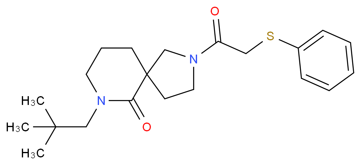 7-(2,2-dimethylpropyl)-2-[(phenylthio)acetyl]-2,7-diazaspiro[4.5]decan-6-one_Molecular_structure_CAS_)
