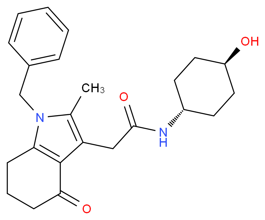 2-(1-benzyl-2-methyl-4-oxo-4,5,6,7-tetrahydro-1H-indol-3-yl)-N-(trans-4-hydroxycyclohexyl)acetamide_Molecular_structure_CAS_)