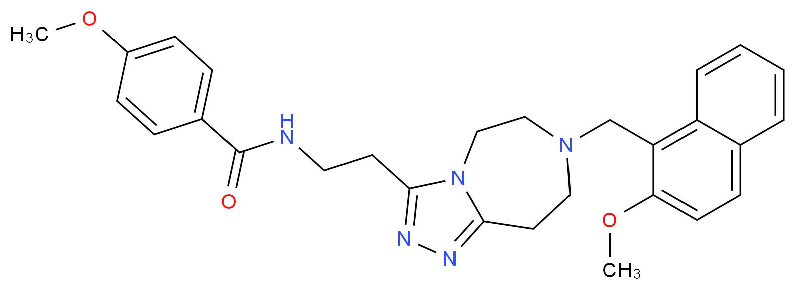 4-methoxy-N-(2-{7-[(2-methoxy-1-naphthyl)methyl]-6,7,8,9-tetrahydro-5H-[1,2,4]triazolo[4,3-d][1,4]diazepin-3-yl}ethyl)benzamide_Molecular_structure_CAS_)