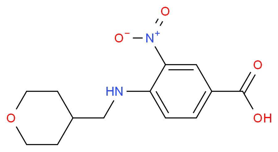 3-Nitro-4-[(tetrahydro-2H-pyran-4-ylmethyl)amino]-benzoic acid_Molecular_structure_CAS_)