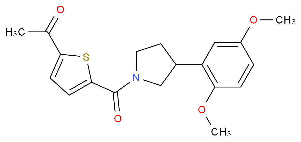 1-(5-{[3-(2,5-dimethoxyphenyl)-1-pyrrolidinyl]carbonyl}-2-thienyl)ethanone_Molecular_structure_CAS_)