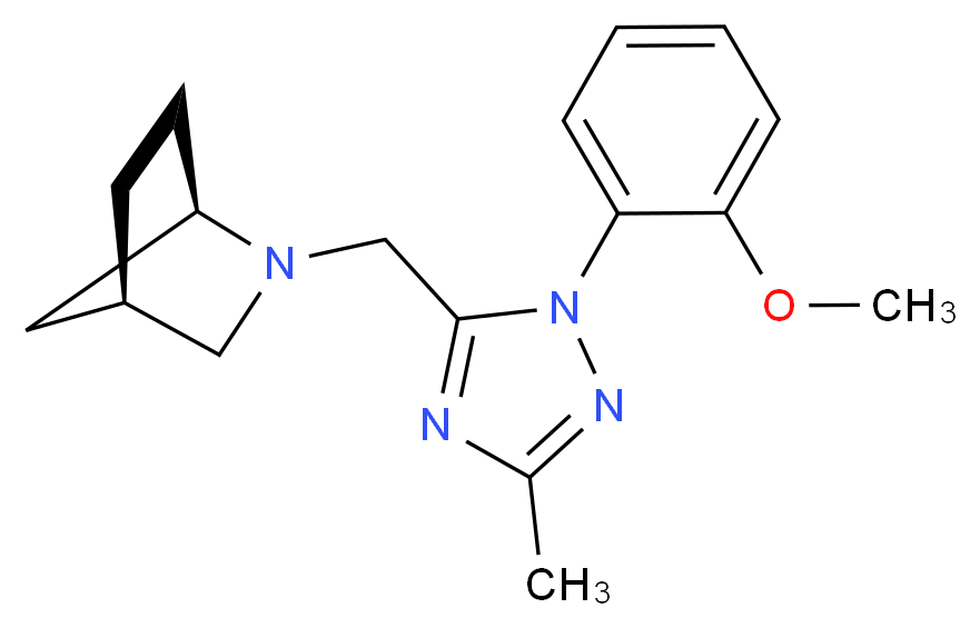 (1R*,4R*)-2-{[1-(2-methoxyphenyl)-3-methyl-1H-1,2,4-triazol-5-yl]methyl}-2-azabicyclo[2.2.1]heptane_Molecular_structure_CAS_)