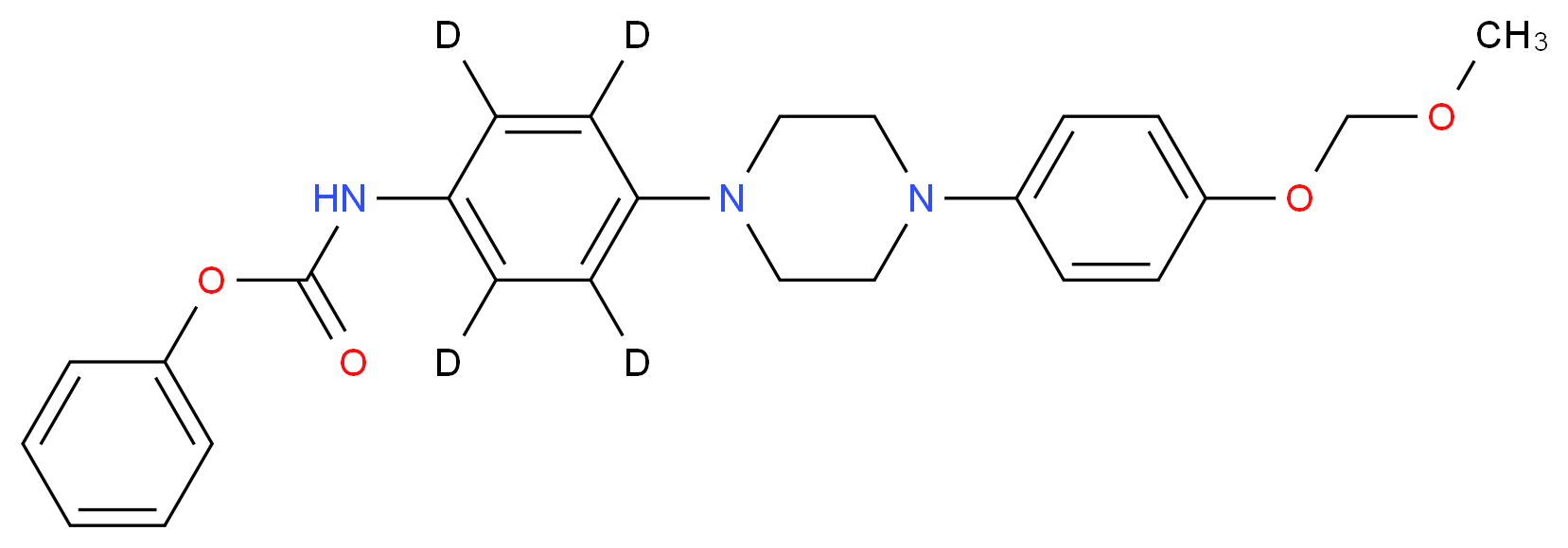 4-[4-(4-O-Methoxymethyl-4-hydroxyphenyl)-1-piperazinyl]phenyl]carbamic Acid-d4 Phenyl Ester_Molecular_structure_CAS_1246817-73-1)