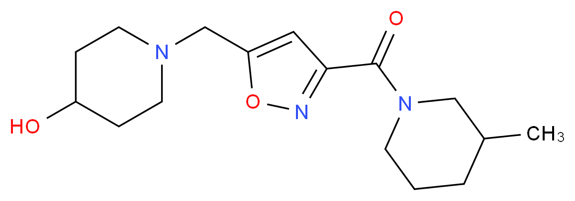 1-({3-[(3-methylpiperidin-1-yl)carbonyl]isoxazol-5-yl}methyl)piperidin-4-ol_Molecular_structure_CAS_)