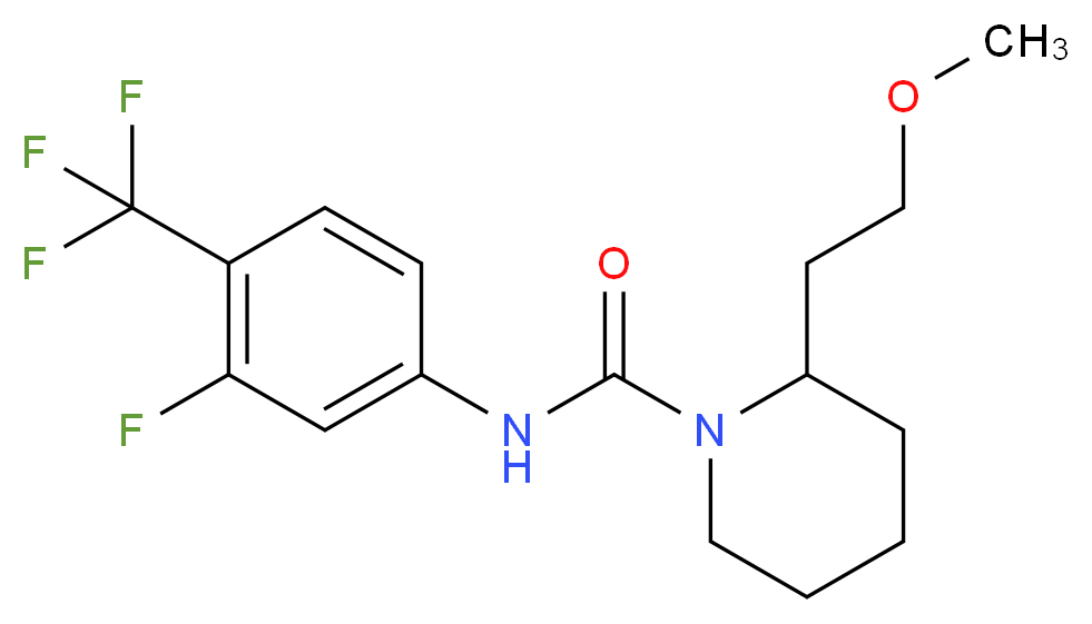 N-[3-fluoro-4-(trifluoromethyl)phenyl]-2-(2-methoxyethyl)piperidine-1-carboxamide_Molecular_structure_CAS_)