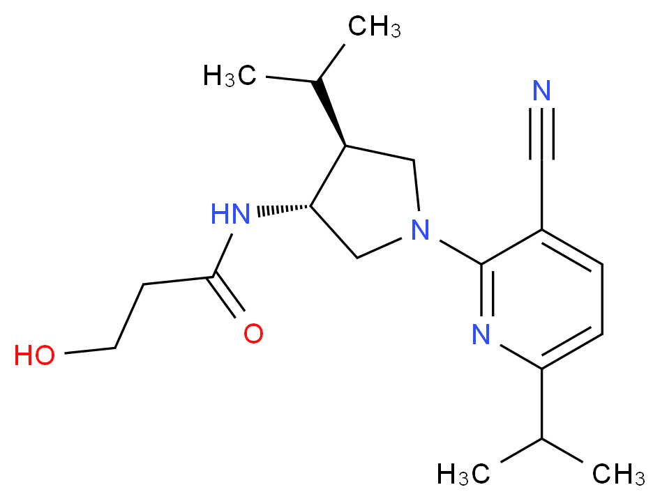 N-[(3R*,4S*)-1-(3-cyano-6-isopropyl-2-pyridinyl)-4-isopropyl-3-pyrrolidinyl]-3-hydroxypropanamide_Molecular_structure_CAS_)