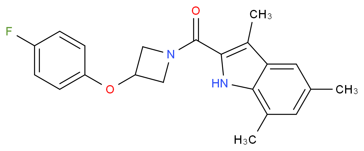 2-{[3-(4-fluorophenoxy)-1-azetidinyl]carbonyl}-3,5,7-trimethyl-1H-indole_Molecular_structure_CAS_)