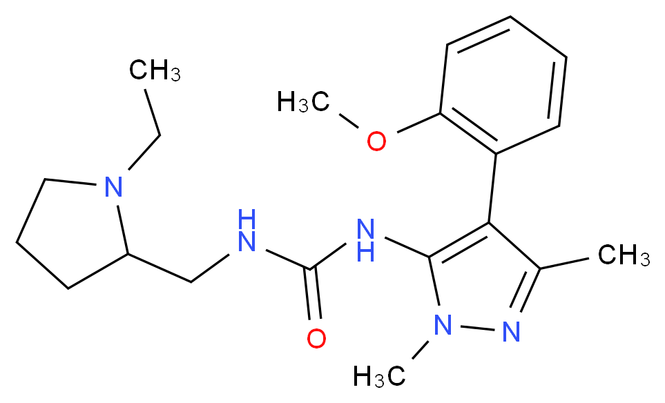 N-[(1-ethylpyrrolidin-2-yl)methyl]-N'-[4-(2-methoxyphenyl)-1,3-dimethyl-1H-pyrazol-5-yl]urea_Molecular_structure_CAS_)
