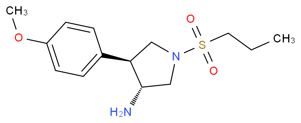 (3R*,4S*)-4-(4-methoxyphenyl)-1-(propylsulfonyl)-3-pyrrolidinamine_Molecular_structure_CAS_)