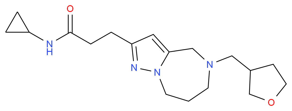 N-cyclopropyl-3-[5-(tetrahydro-3-furanylmethyl)-5,6,7,8-tetrahydro-4H-pyrazolo[1,5-a][1,4]diazepin-2-yl]propanamide_Molecular_structure_CAS_)