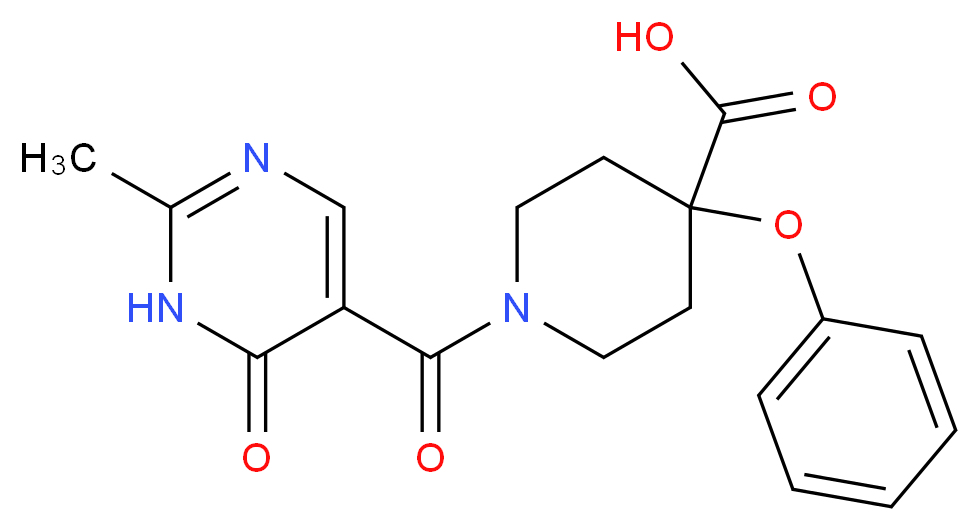 1-[(2-methyl-6-oxo-1,6-dihydropyrimidin-5-yl)carbonyl]-4-phenoxypiperidine-4-carboxylic acid_Molecular_structure_CAS_)