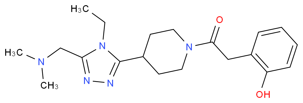 2-[2-(4-{5-[(dimethylamino)methyl]-4-ethyl-4H-1,2,4-triazol-3-yl}piperidin-1-yl)-2-oxoethyl]phenol_Molecular_structure_CAS_)