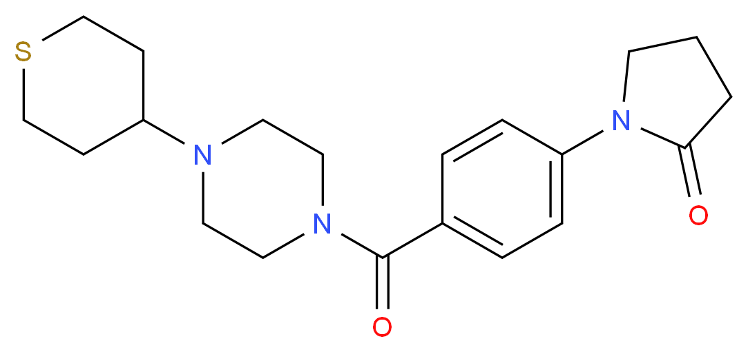 1-(4-{[4-(tetrahydro-2H-thiopyran-4-yl)piperazin-1-yl]carbonyl}phenyl)pyrrolidin-2-one_Molecular_structure_CAS_)
